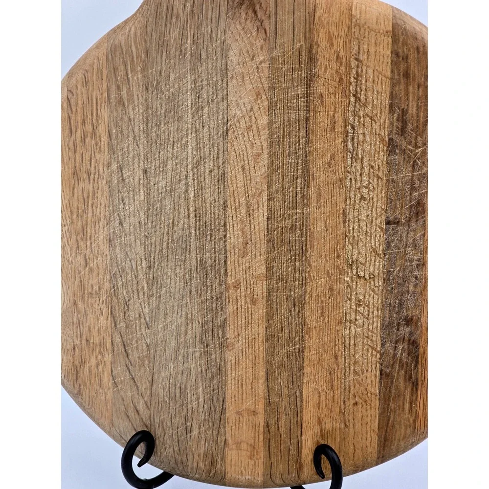 Vintage Handmade Swan Wooden‎ Cutting Board Round Rustic Farmhouse Serving Tray